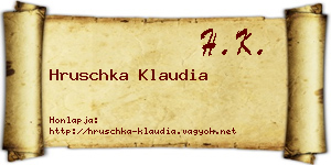 Hruschka Klaudia névjegykártya