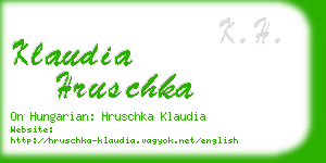 klaudia hruschka business card